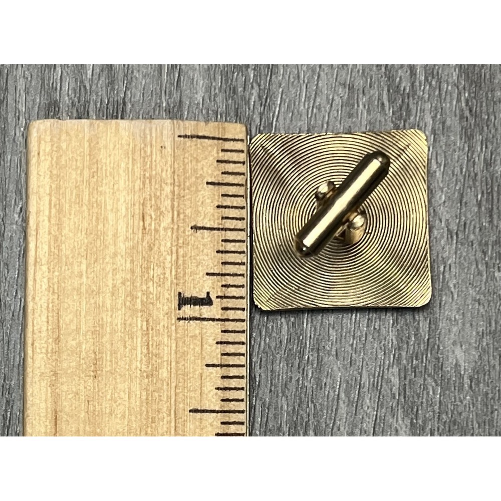Vintage Gold Tone Etched Floral Design Cufflinks Square Mens Fashion Jewelry - Picture 8 of 8